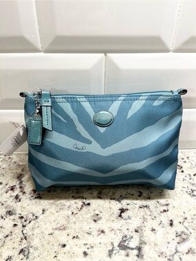 Coach Mineral Zebra Nylon Cosmetic Case NWT